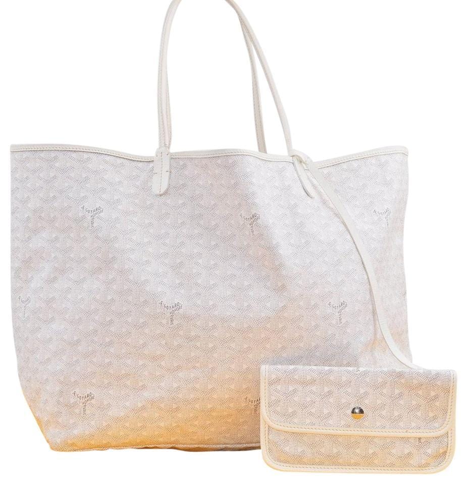 White Coated Canvas Goyard St Louis Tote Cloth ref.719264 - Joli