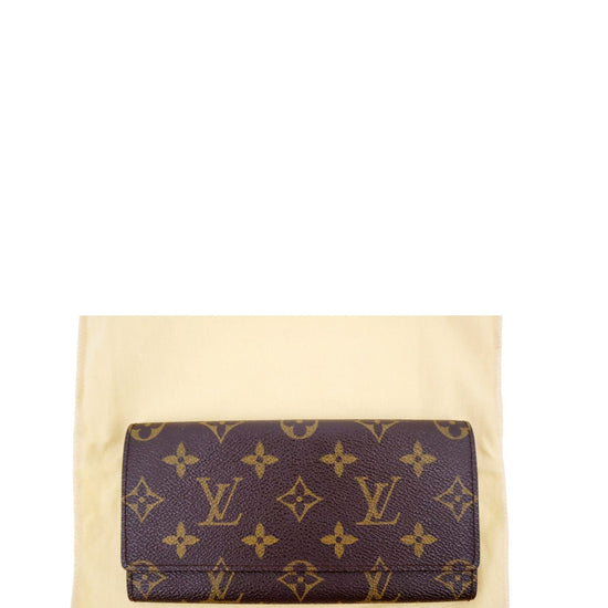 Louis Vuitton Dark Brown Coated Canvas Monogram Fold Over Flap Wallets