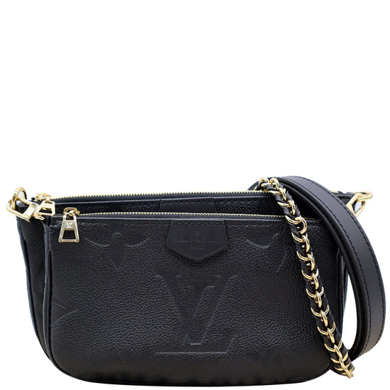 Pochette accessoire leather handbag Louis Vuitton Black in Leather -  25094371