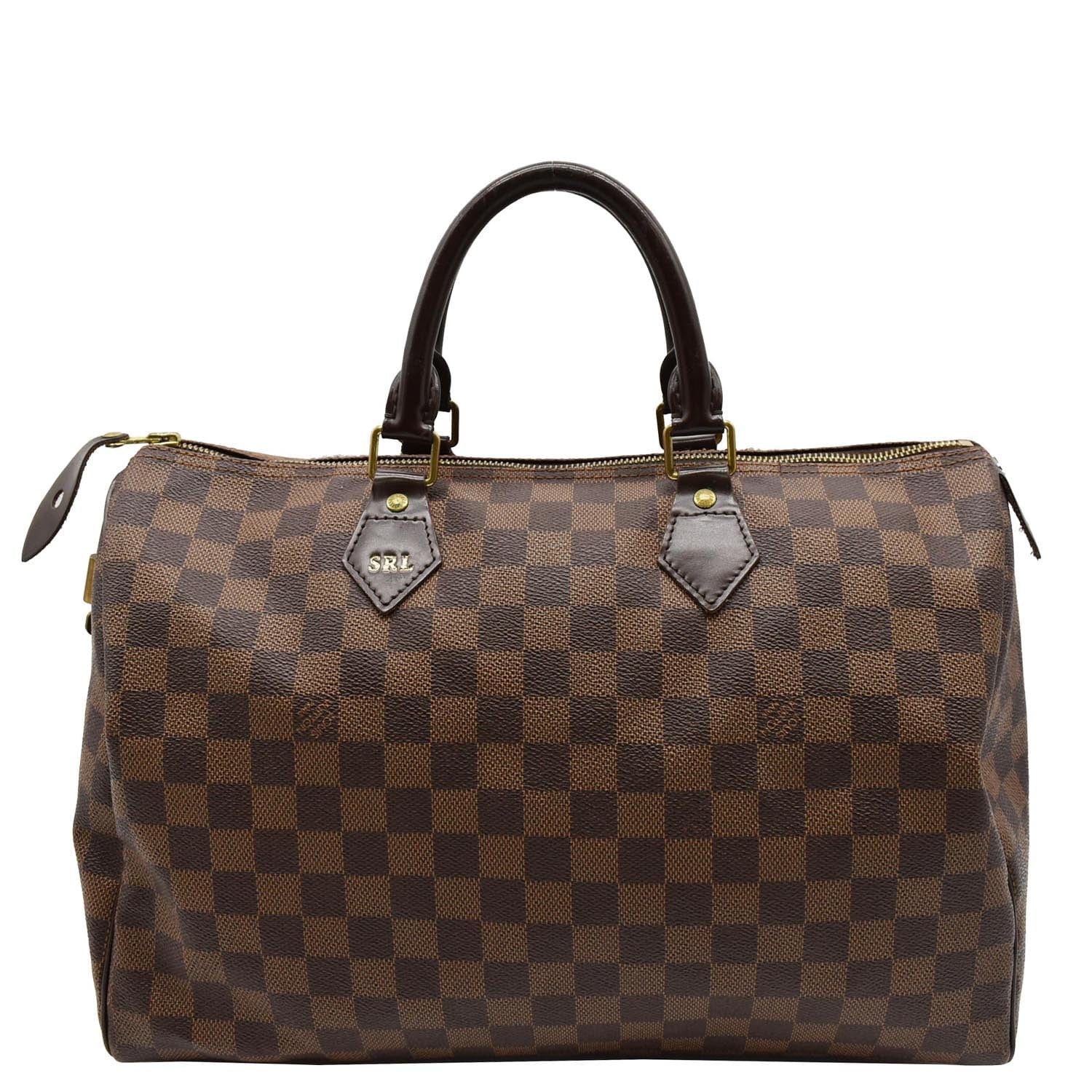 LOUIS VUITTON Speedy 35 Damier Ebene Satchel Bag Brown