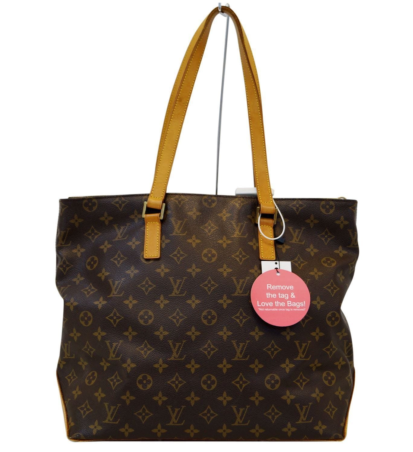 Authentic LOUIS VUITTON Monogram Canvas Cabas Mezzo Brown Tote Bag TT1