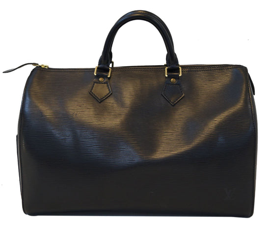 LOUIS VUITTON, a black epi letaher Speedy 35. - Bukowskis