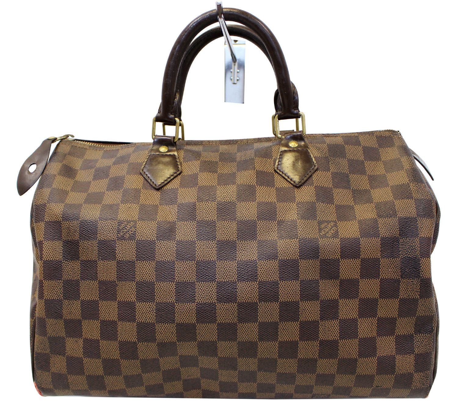 Louis Vuitton Speedy 35 Damier Ebene Satchel Bag Brown