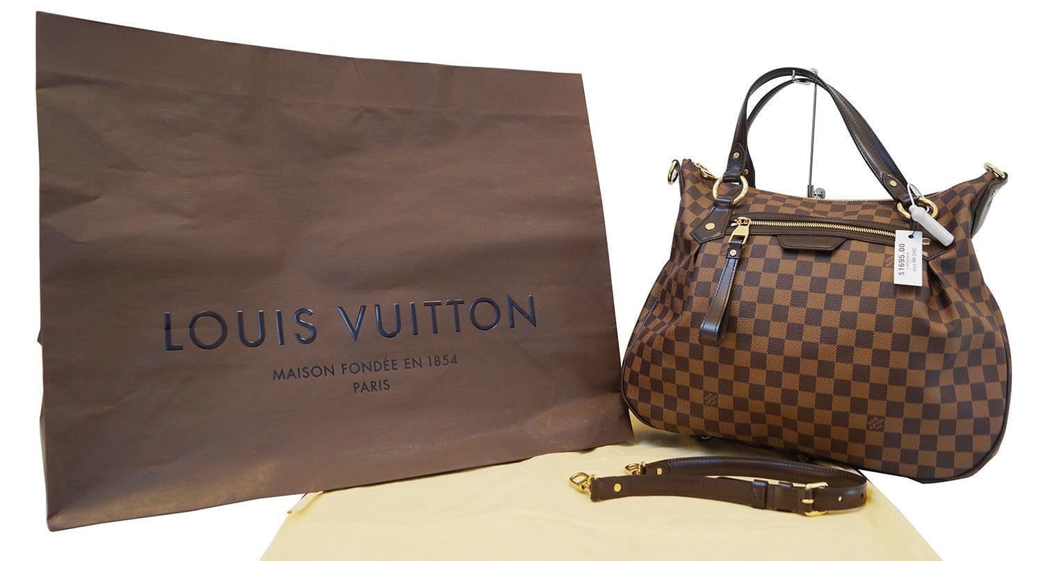 LOUIS VUITTON Evora MM Damier Ebene Tote Excellent Shoulder Bag