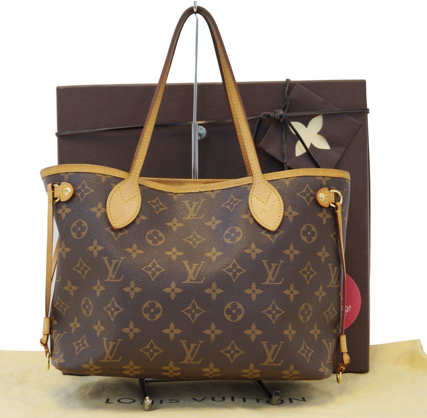 Authentic LOUIS VUITTON Monogram Canvas Pivoine Neverfull PM Tote Bag