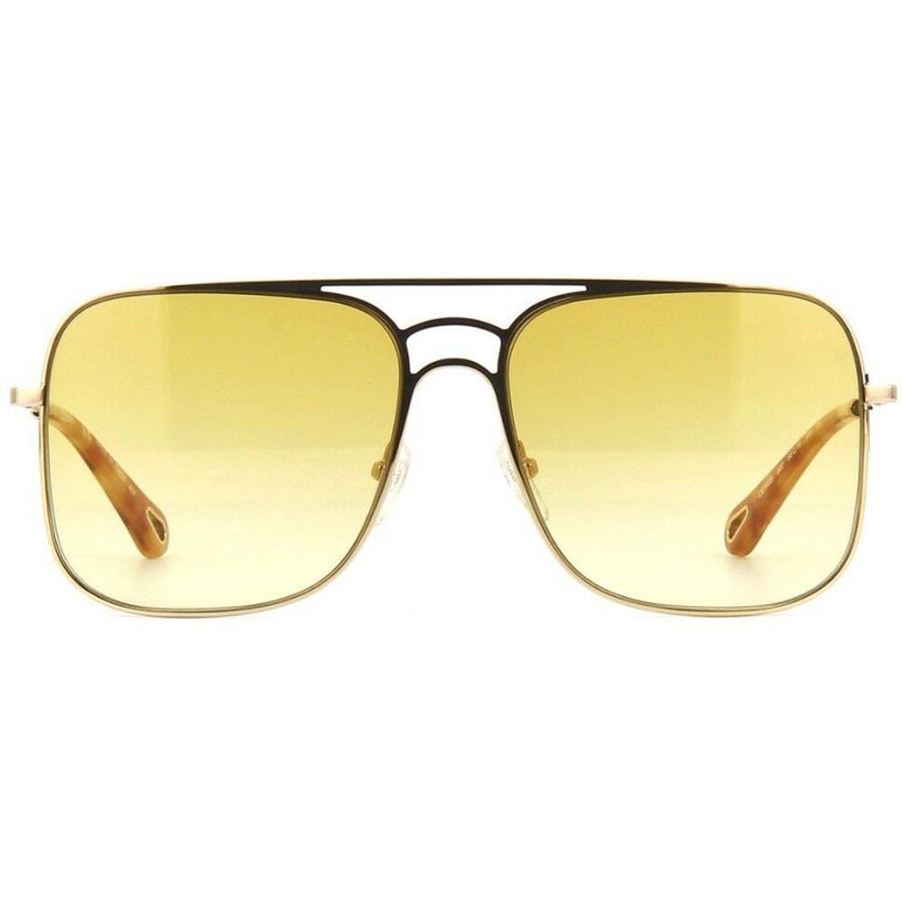 CHLOE CE140S 807 58 Square Women Gold Sunglasses Yellow Lens