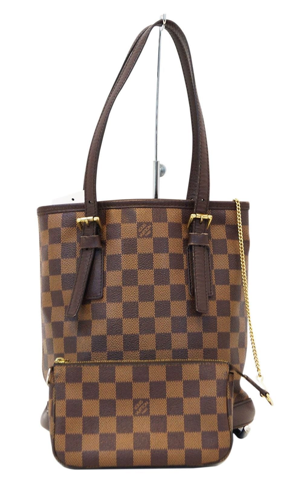 LOUIS VUITTON Damier Ebene Marais Bucket Shoulder Bag