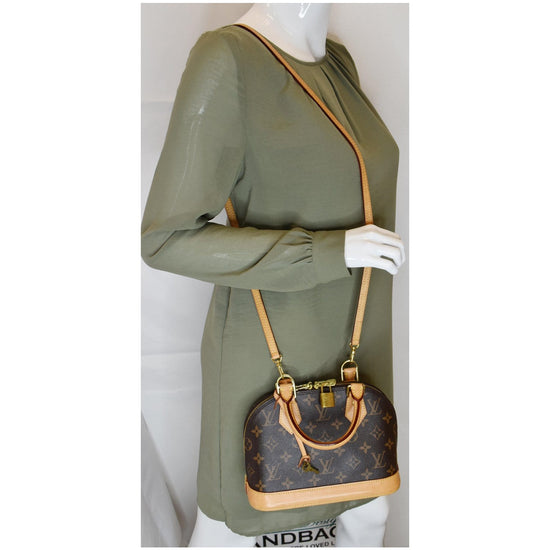 Alma bb crossbody bag Louis Vuitton Brown in Cotton - 30520959