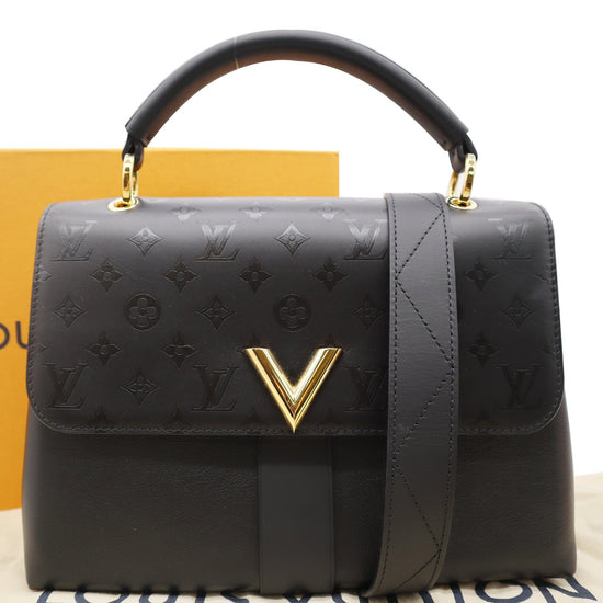 Louis Vuitton Very One Handle Monogram Leather Shoulder Bag Black