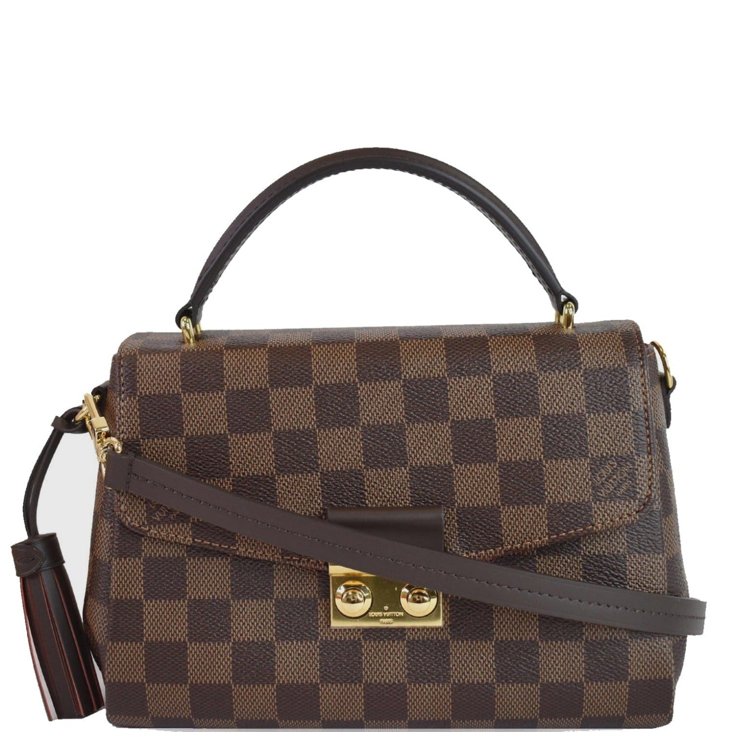 LOUIS VUITTON Croisette Damier Ebene Crossbody Bag Brown