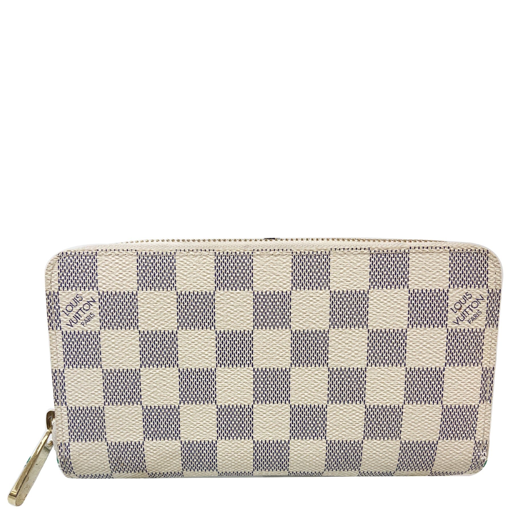 LOUIS VUITTON Damier Azur Zippy Long Wallet White-US