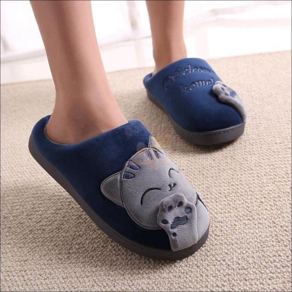 Cute Cat House Slippers Fur Slippers For Men And Women