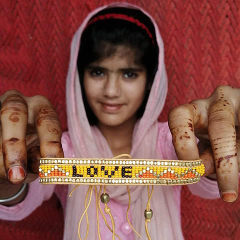 India Taj love bracelet saffron artisan