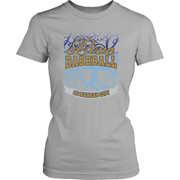 Love Baseball Go Kansas City Fan Gifts Gradient Vine Cool Women TShirt-NeatFind.net