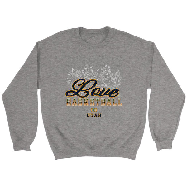 Love Basketball Go Utah Fan Gifts Diamond Plate Awesome Sweatshirt-NeatFind.net