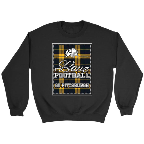 Love Football Go Pittsburgh Fan Gift Idea Checkered Plaid Cool Soft Cozy Sweater-NeatFind.net