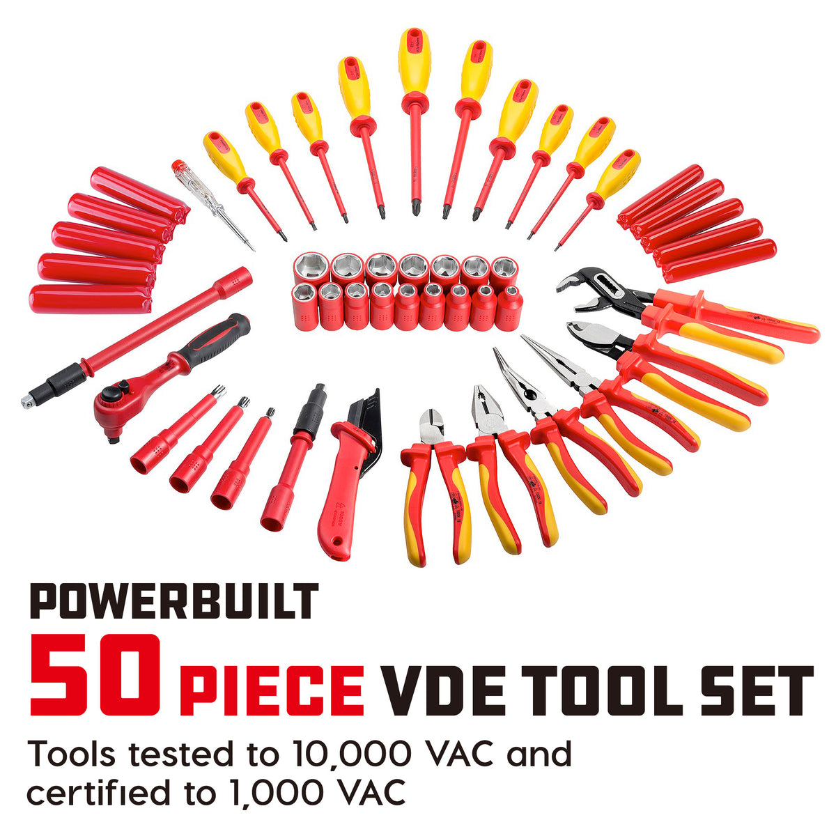 Powerbuilt 83 Pc. 420J2 Stainless Steel Marine Boat Repair Tool Set,  Drivers, Pliers, Wrenches, Mallet, Bit Driver/Bits, Sockets, Watertight  Shock Resistant Case with Lift-Out Foam Tool Trays - 642411 