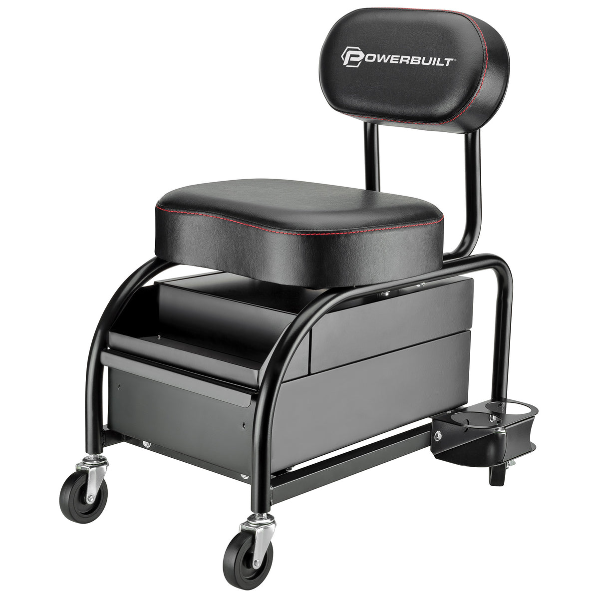 WEN 250 lbs. Capacity Rolling Mechanic Seat with Onboard Storage