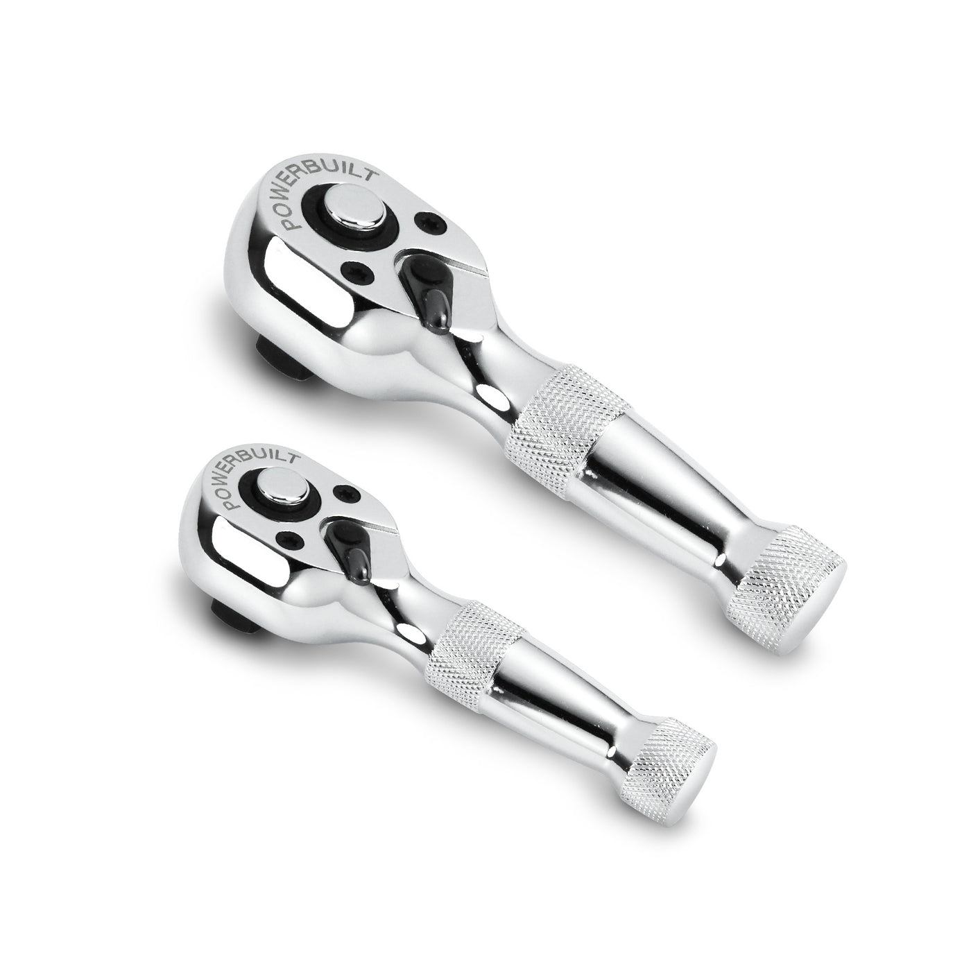 Stubby Ratchet Set 2 Piece 1 4 Inch And 3 4 Inch Ratchets Powerbuilt Tools