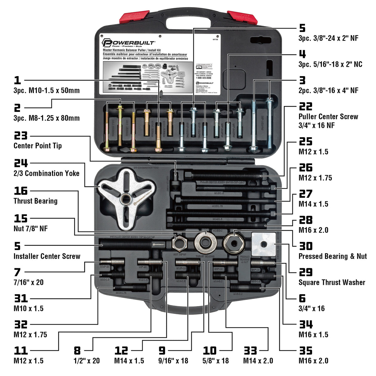 44053 Heavy Duty Harmonic Balancer Puller Set — Partsource