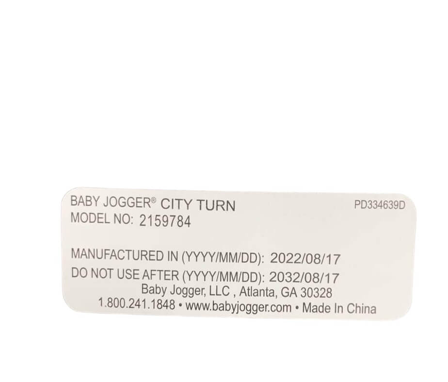 car seat label with the manufacture and expiration date 