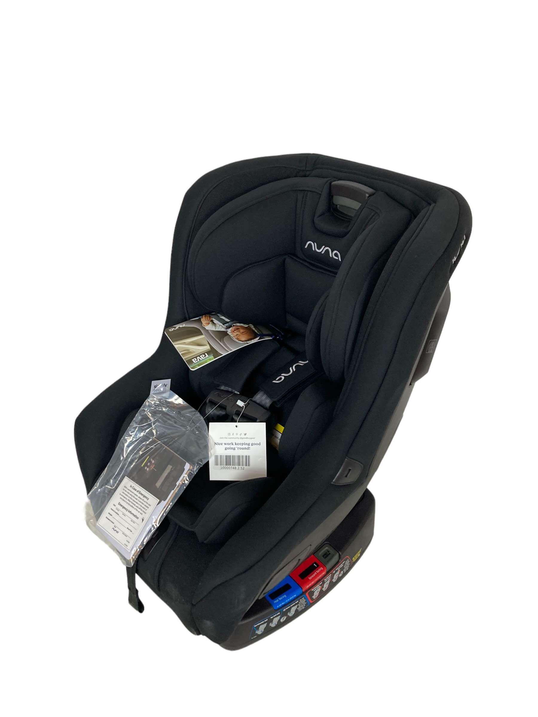 Nuna RAVA Convertible Car Seat, 2021, Caviar