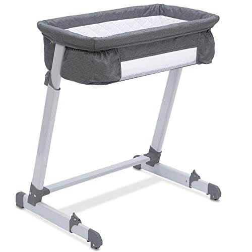 Simmons Kids By The Bed City Sleeper Bassinet, Grey Tweed