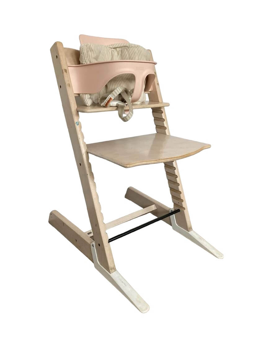 Tripp Trapp High Chair from Stokke, Natural - Adjustable, Convertible Chair  for Children & Adults - Includes Baby Set with Removable Harness for Ages