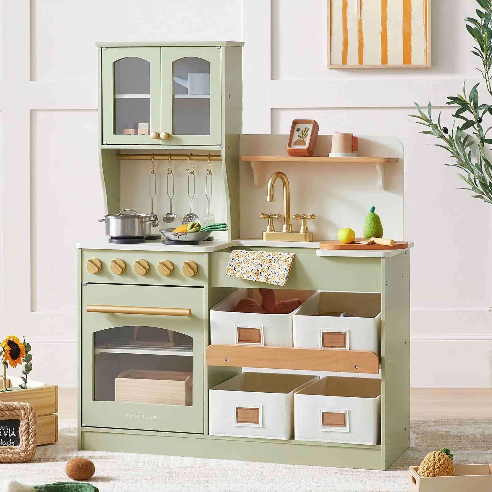 Tiny Land Serenity Wooden Kitchen, Green