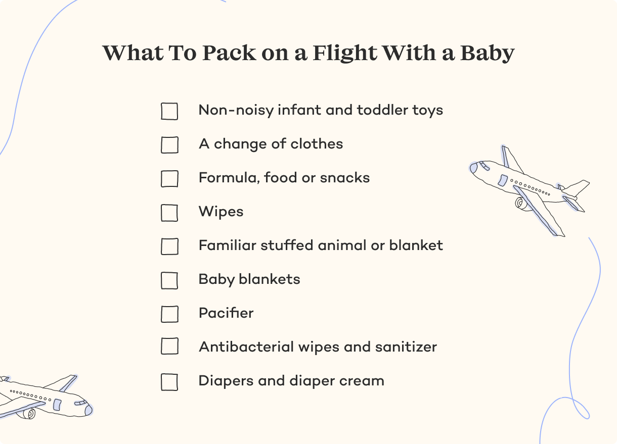 What to pack on a flight with a baby checklist 
