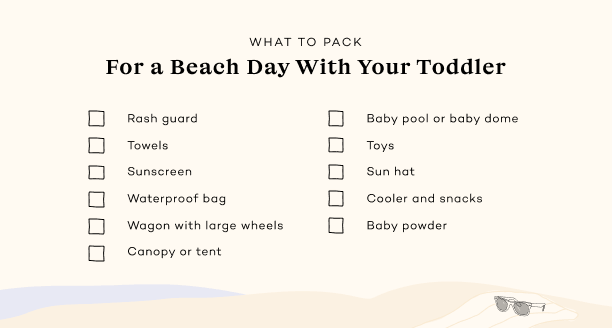 packing checklist for a beach day with your toddler 