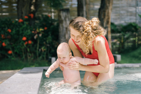 baby swimming