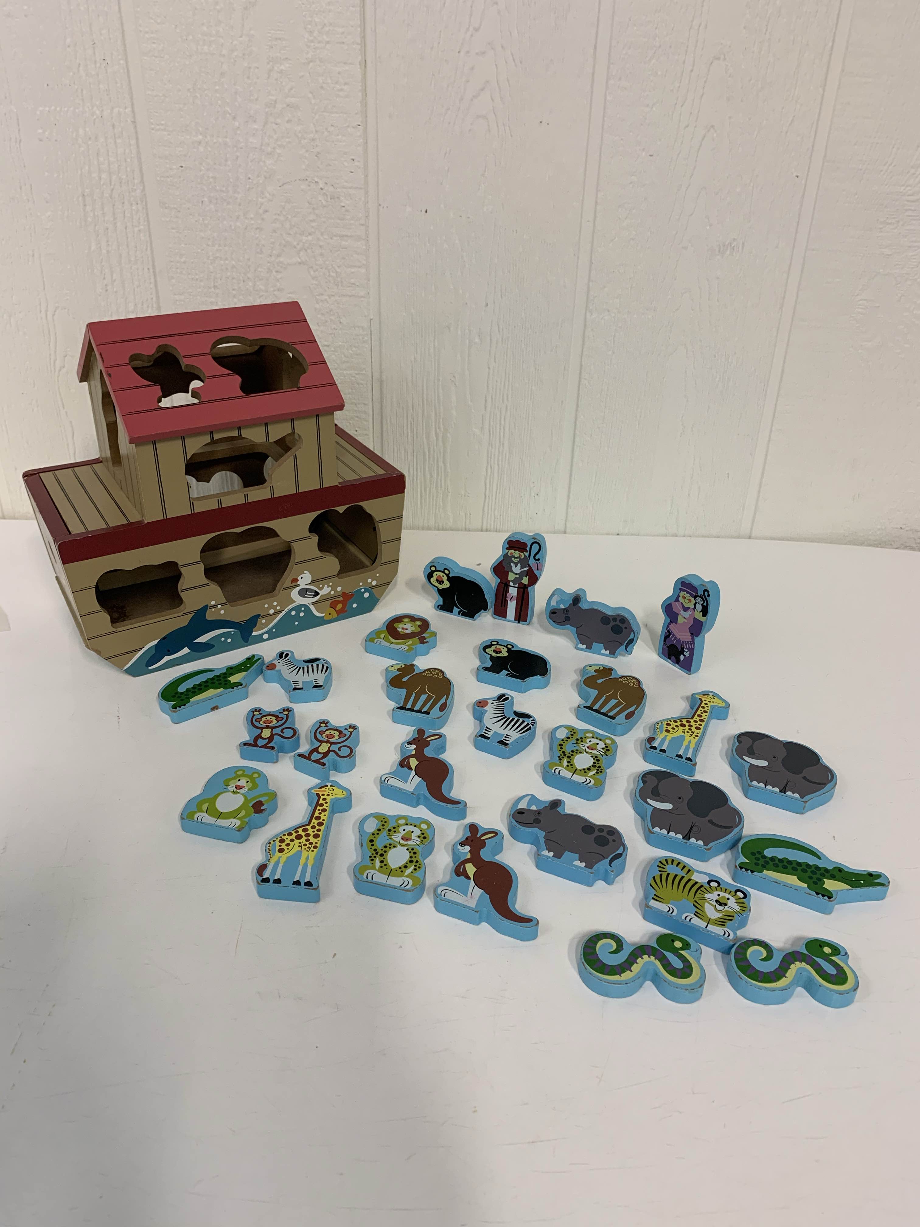 wooden noah's ark shape sorter