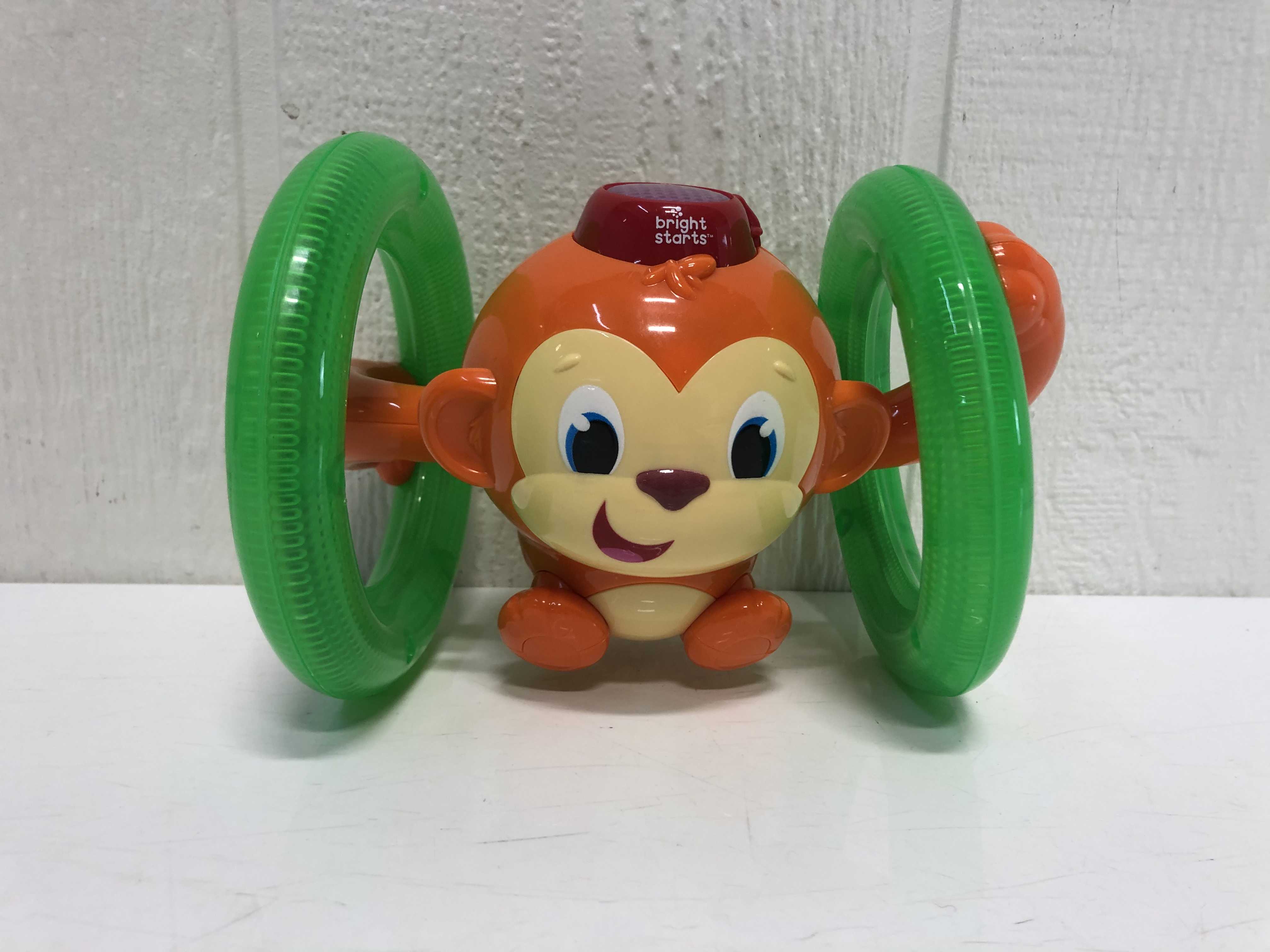 bright starts roll & glow monkey toy