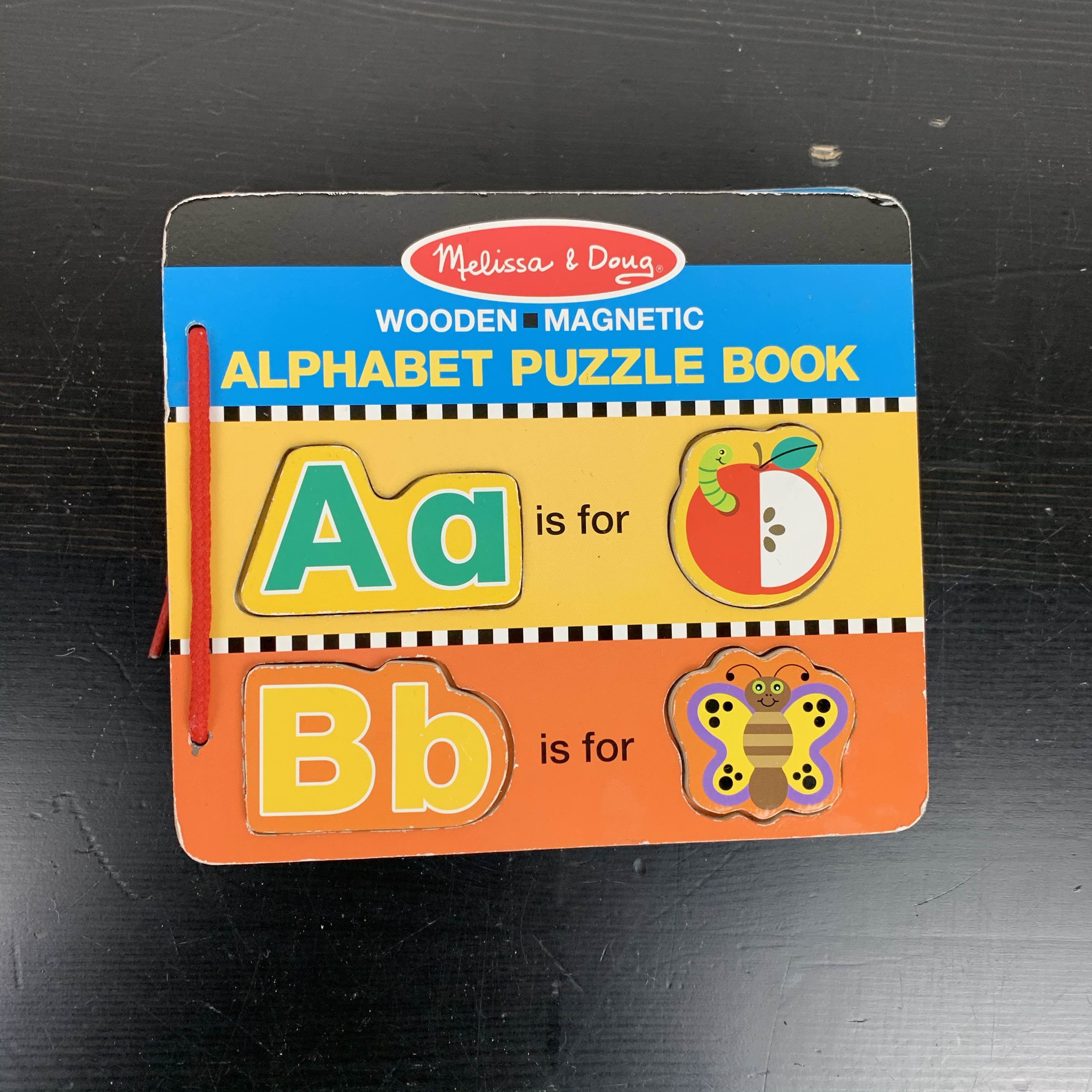 melissa & doug wooden magnetic alphabet puzzle book