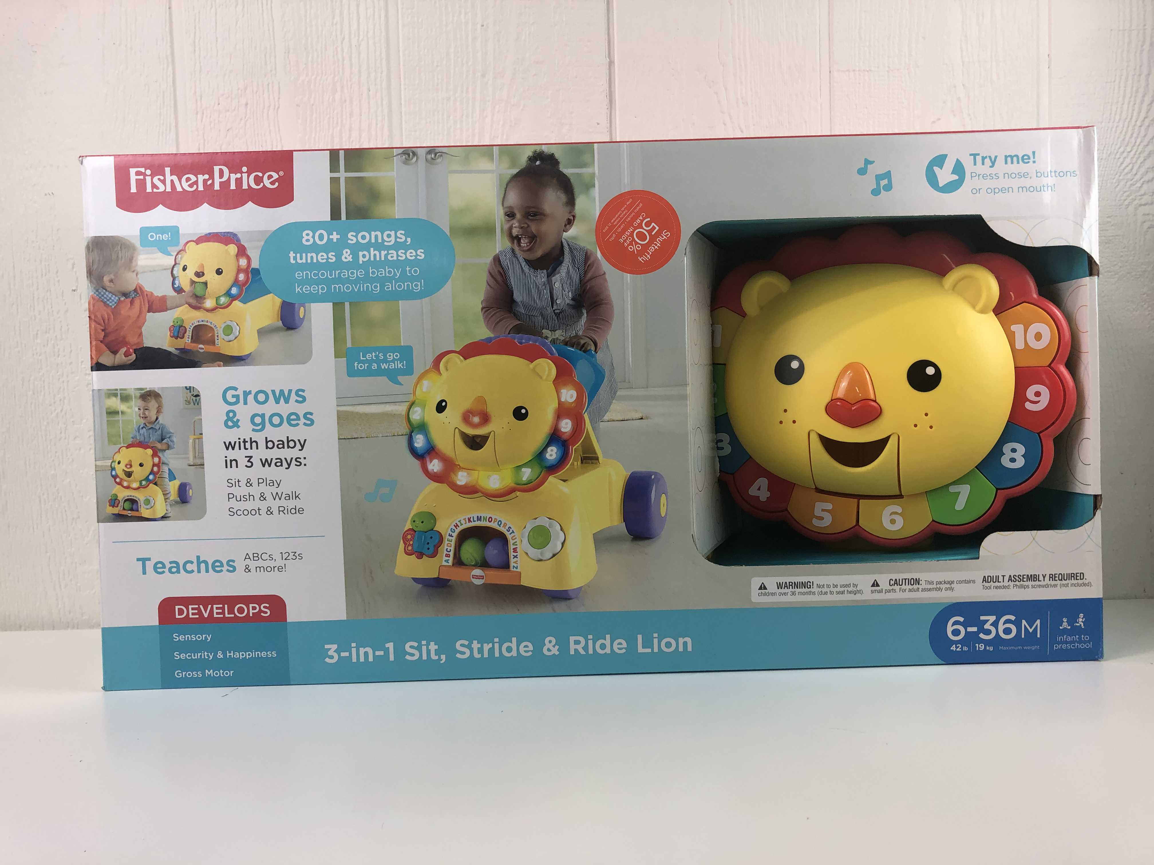 fisher price 3 in 1 sit stride and ride lion