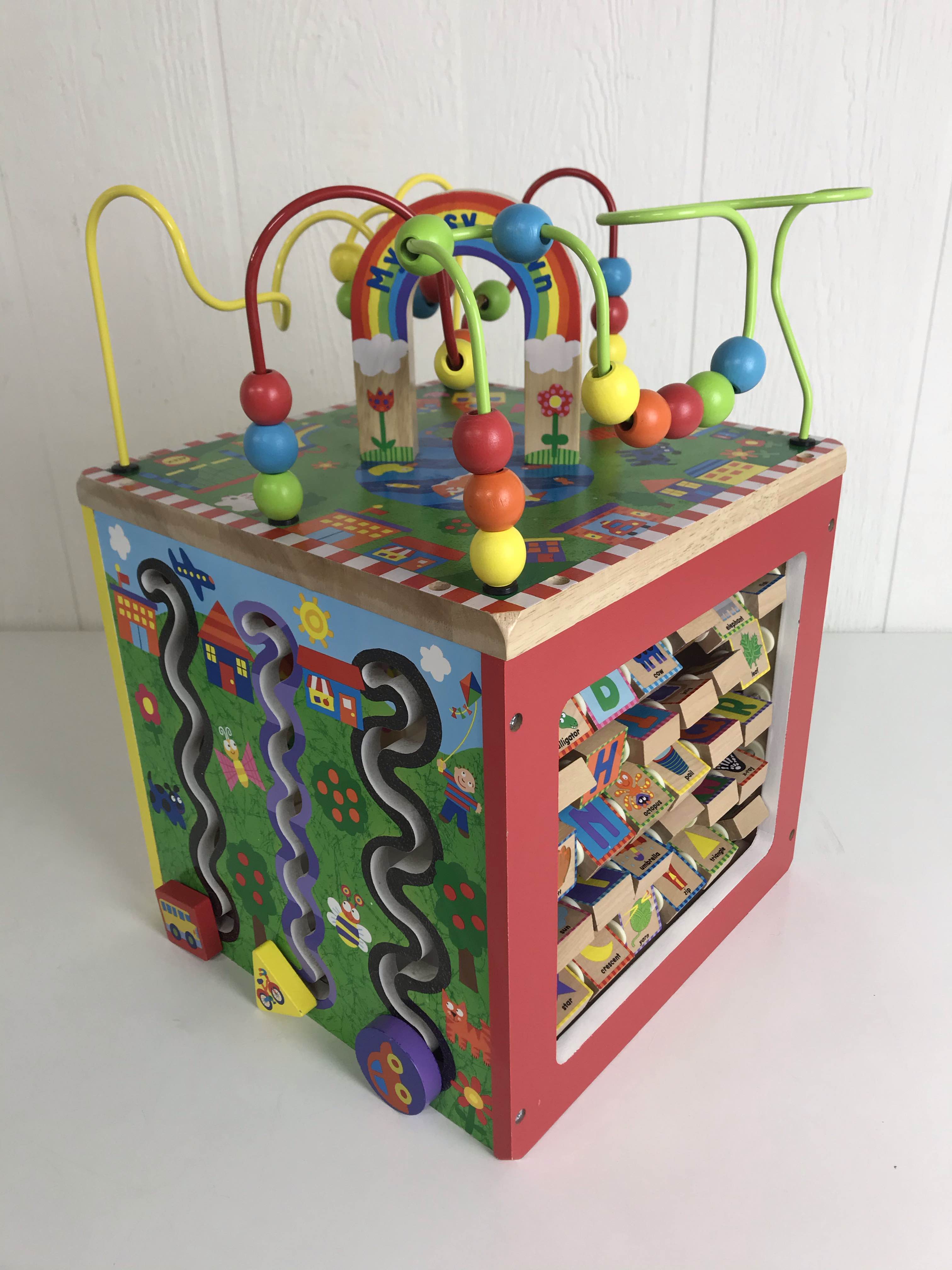 alex toys wooden activity cube