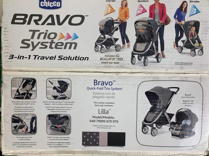 chicco bravo trio travel system lilla