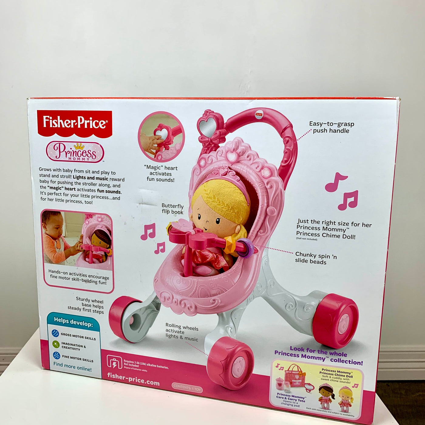 fisher price stroll along walker & baby's first doll gift set