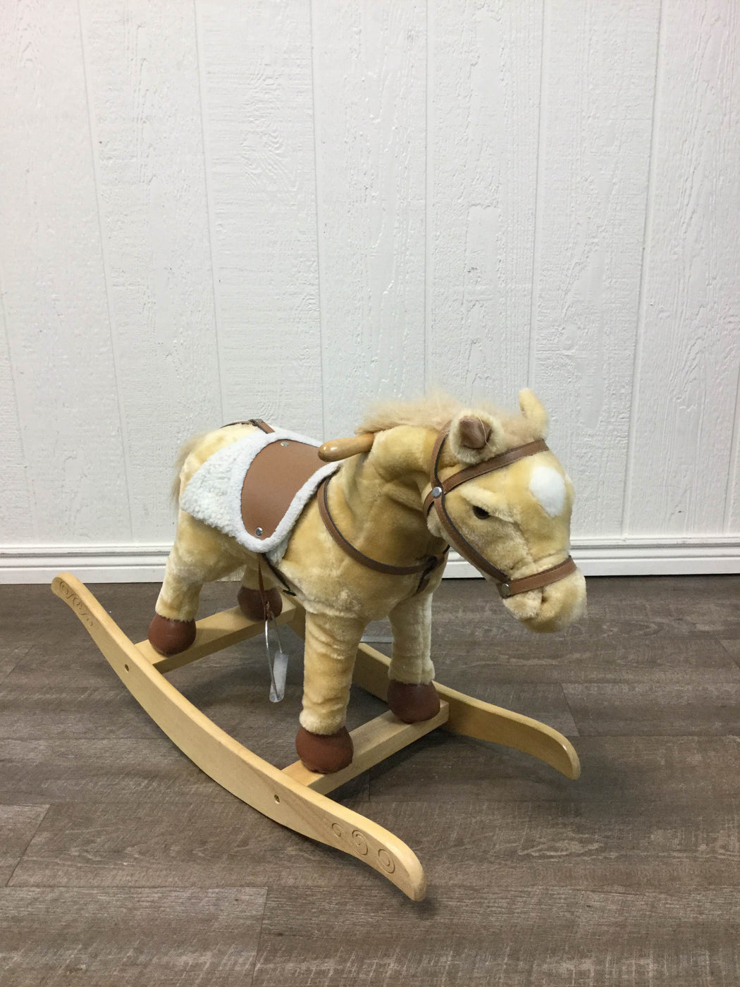 playful plush rocking horse