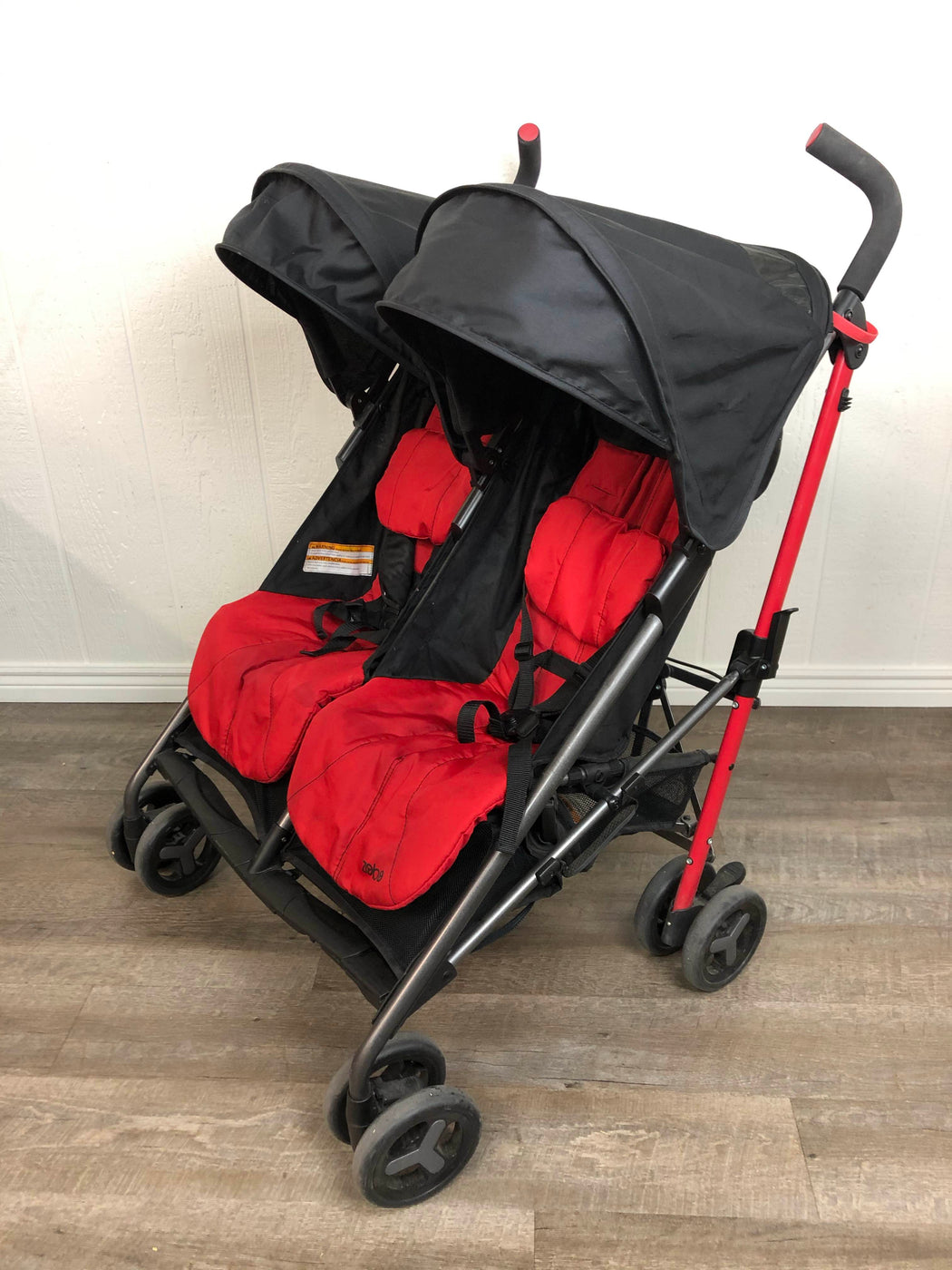 zobo double stroller red