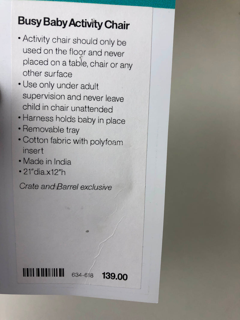 crate and barrel busy baby activity chair