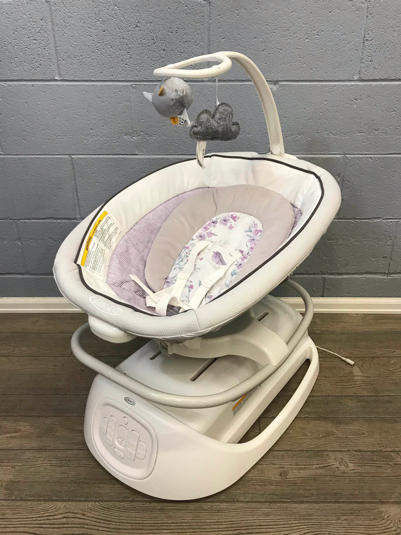 graco sense2soothe baby swing with cry detection technology in sailor