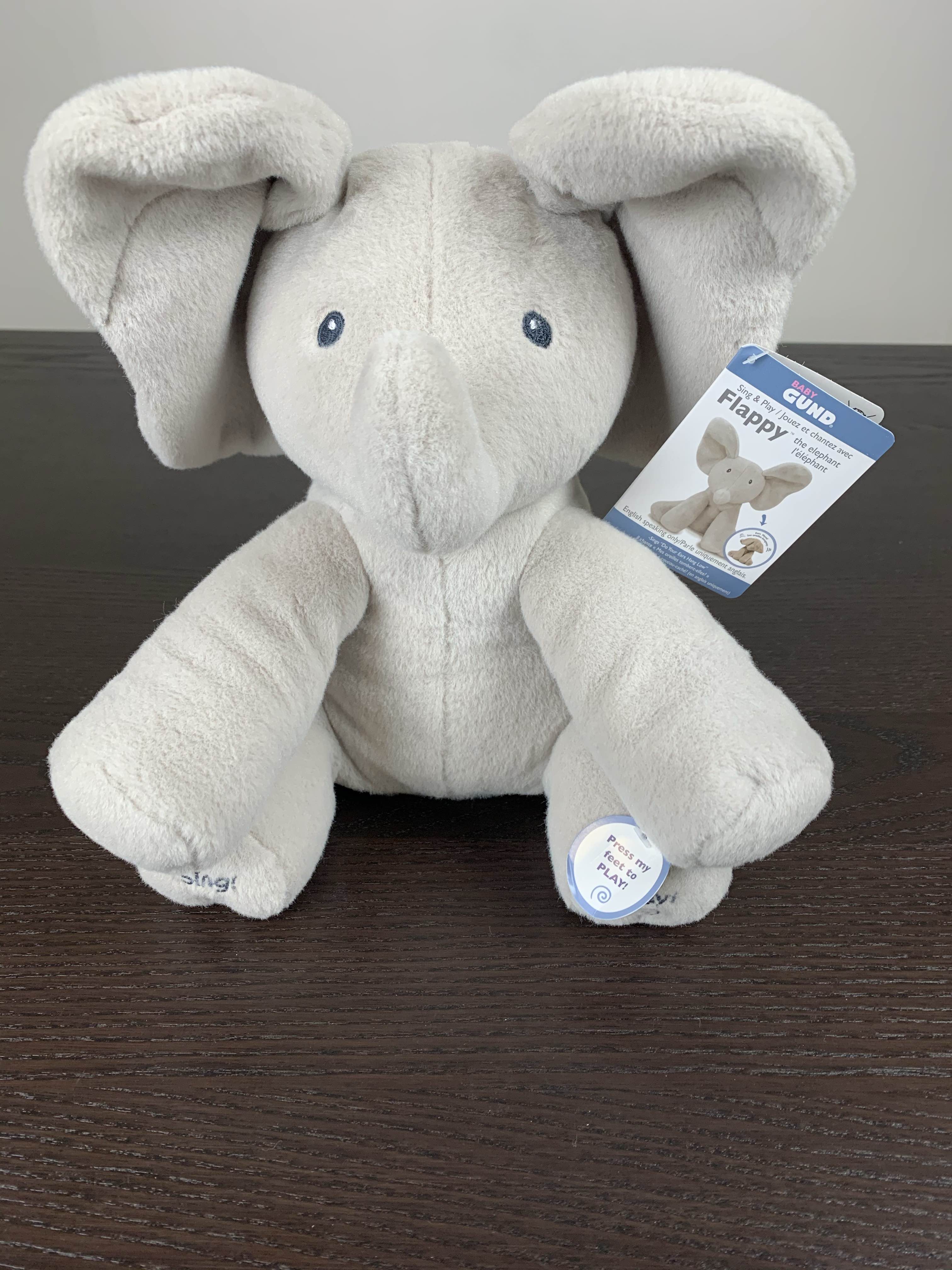 flappy animated plush elephant with music by gund