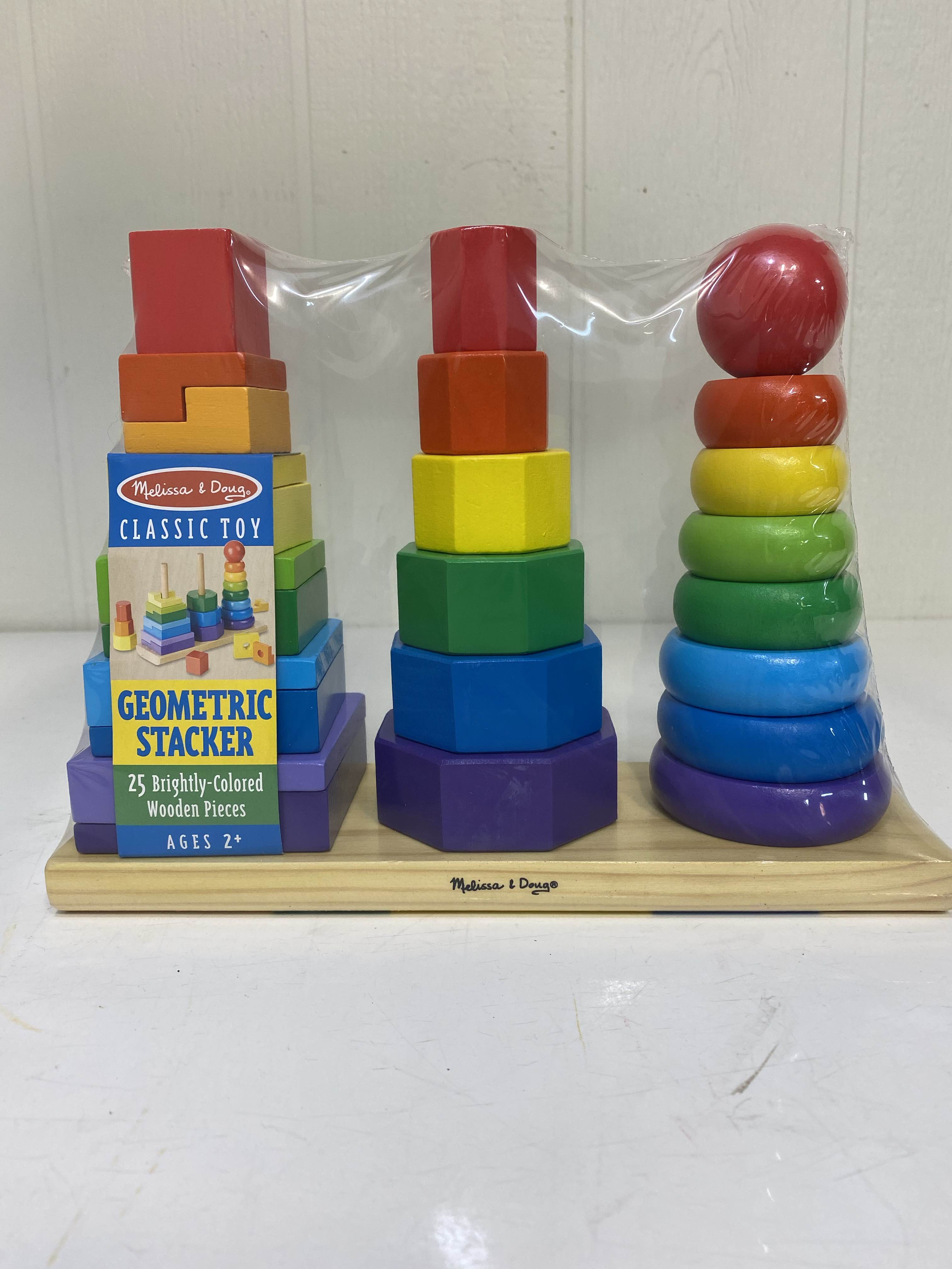 melissa & doug geometric stacker toddler toy