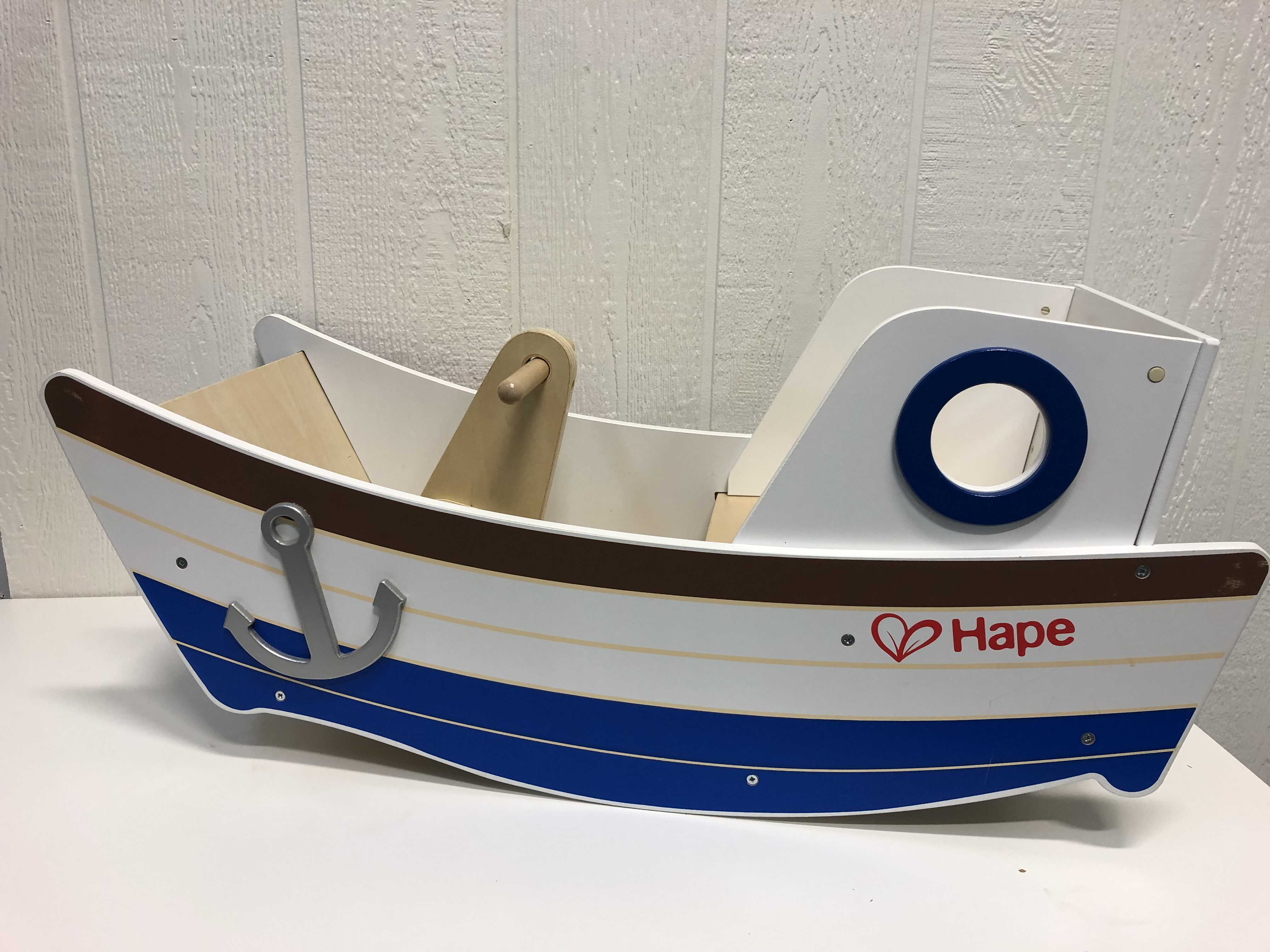 hape wooden rocking boat