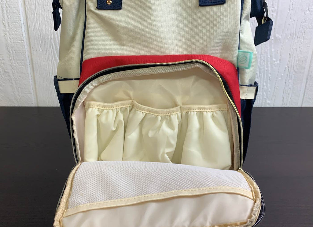 AFBP Sydney Breast Pump Backpack, Navy red and cream