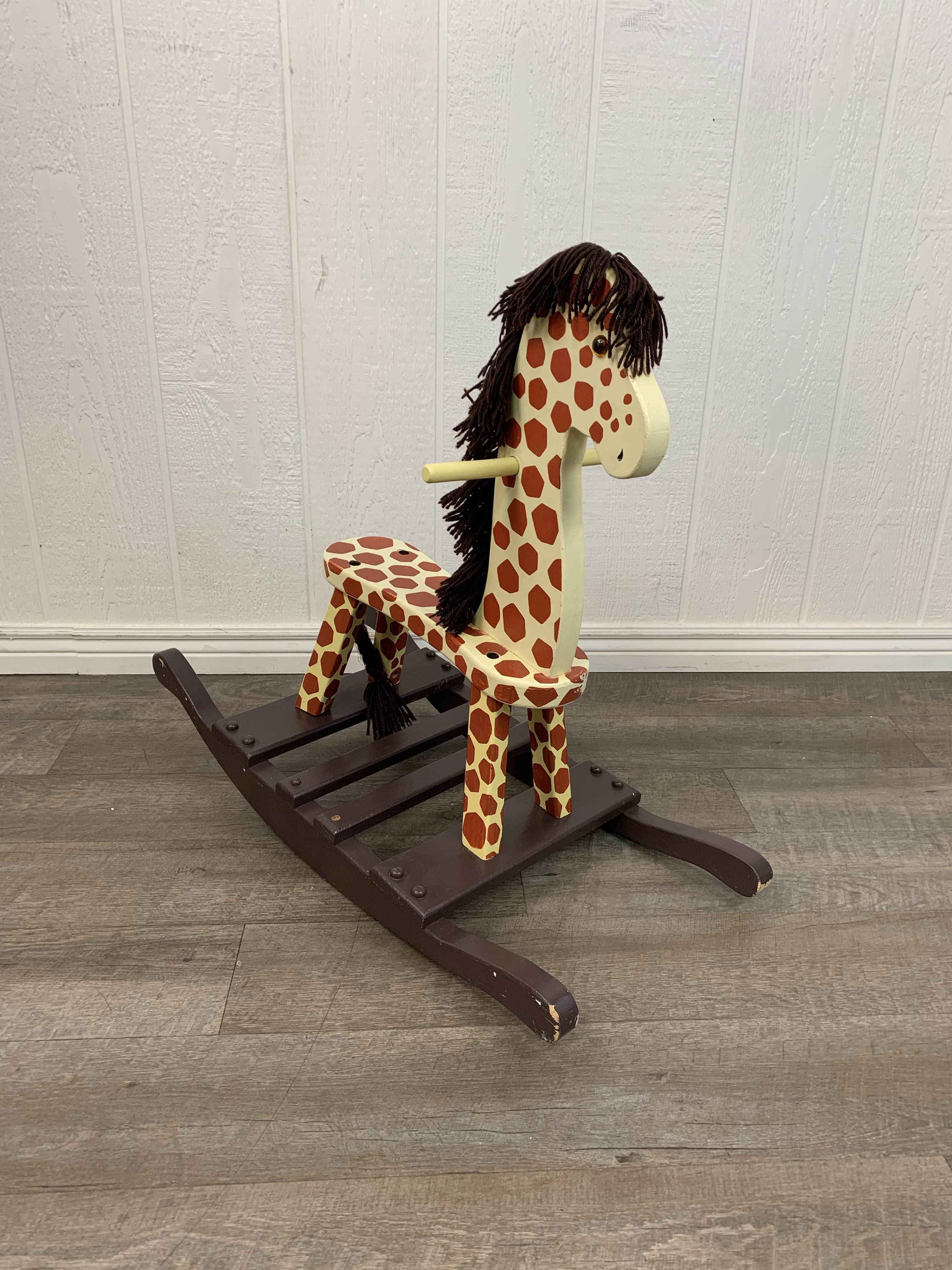 wooden rocking giraffe