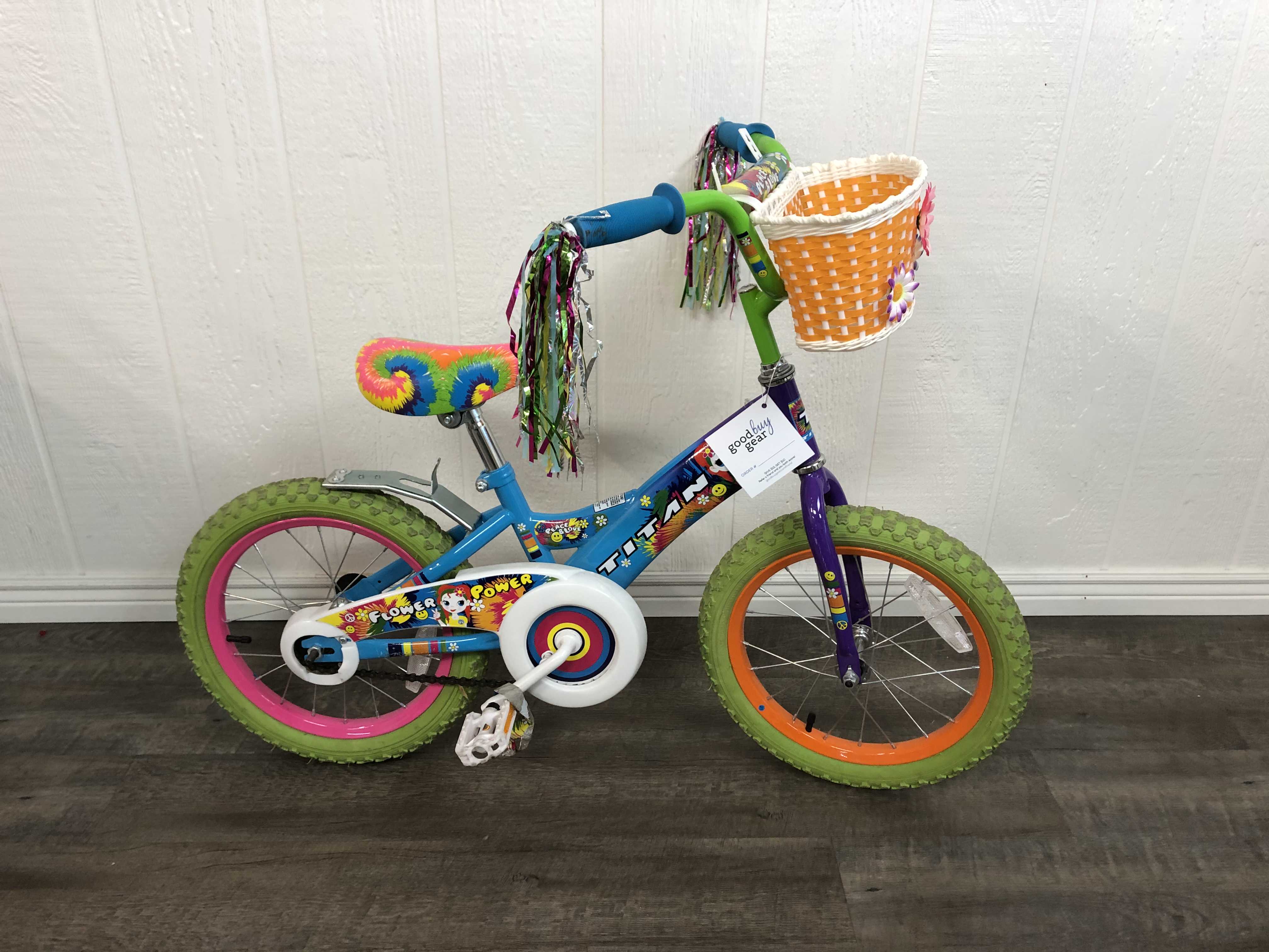 titan girl's flower power bike