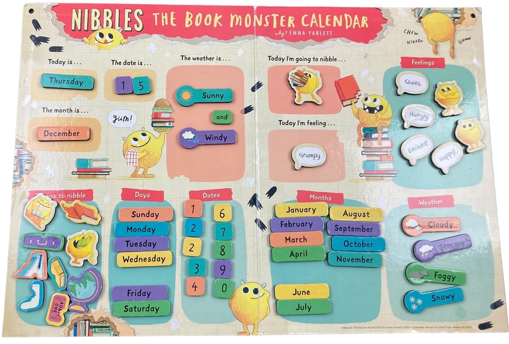 Emma Yarlet Nibbles The Book Monster Calendar